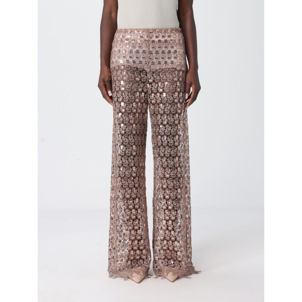 H Couture Women Crochet Straight Trousers With Sequins H Couture